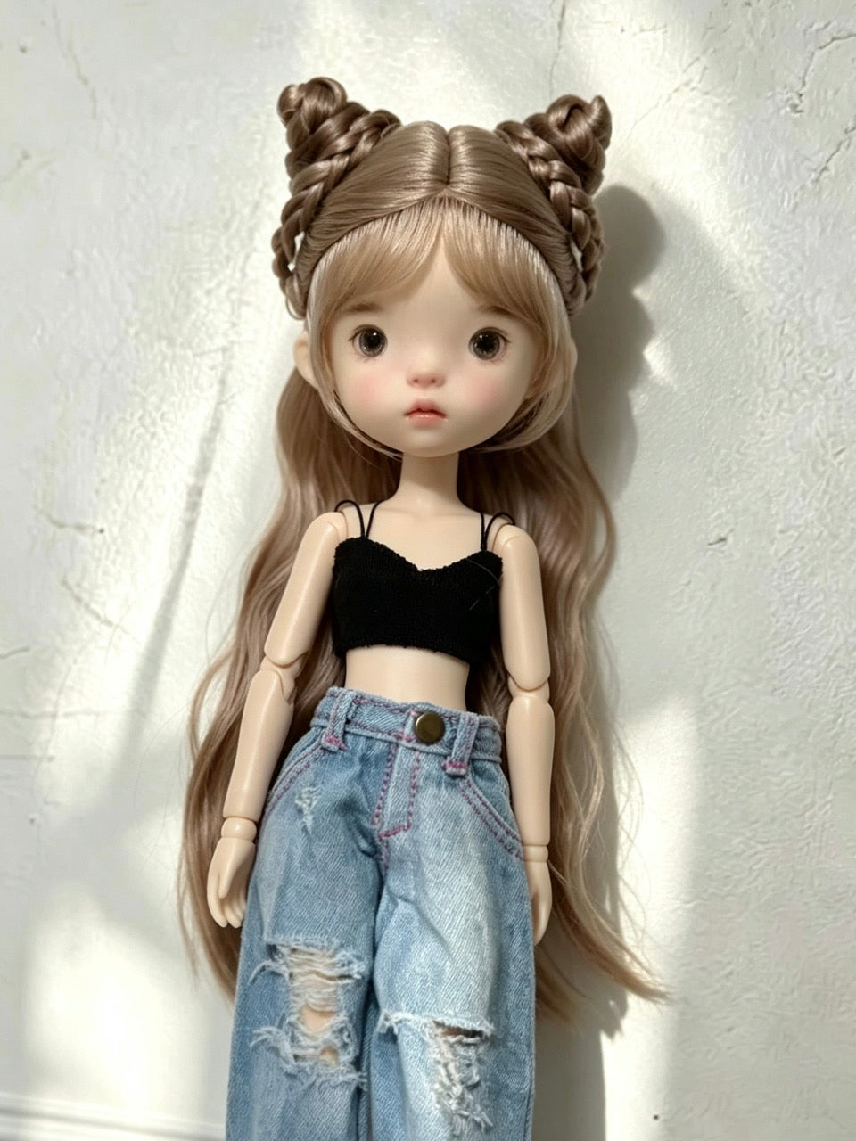 Cat Ear Braids 1/6 BJD Wig - Handmade Doll Hair - ToastDoll