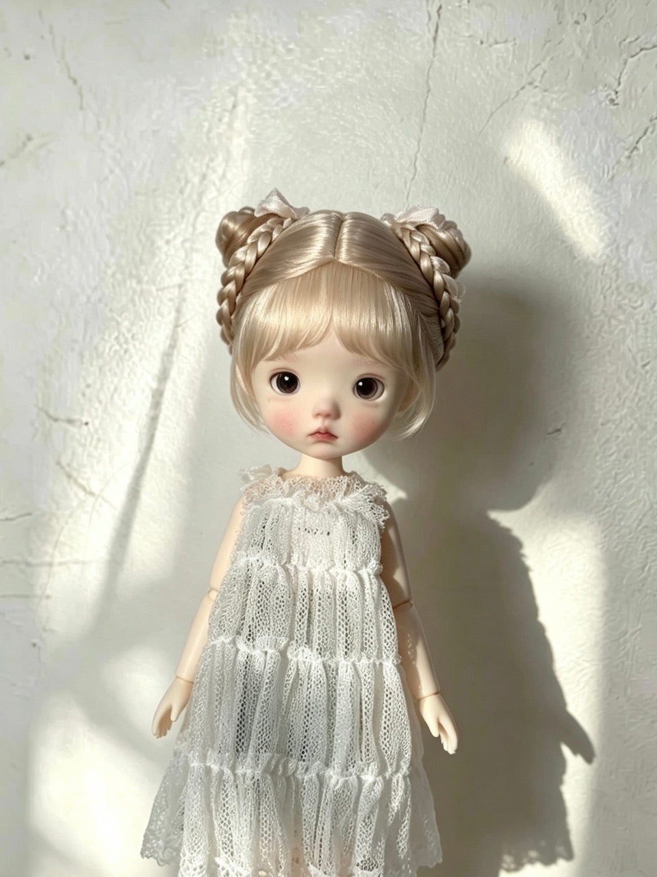 Cat Ear Braids 1/6 BJD Wig - Handmade Doll Hair - ToastDoll