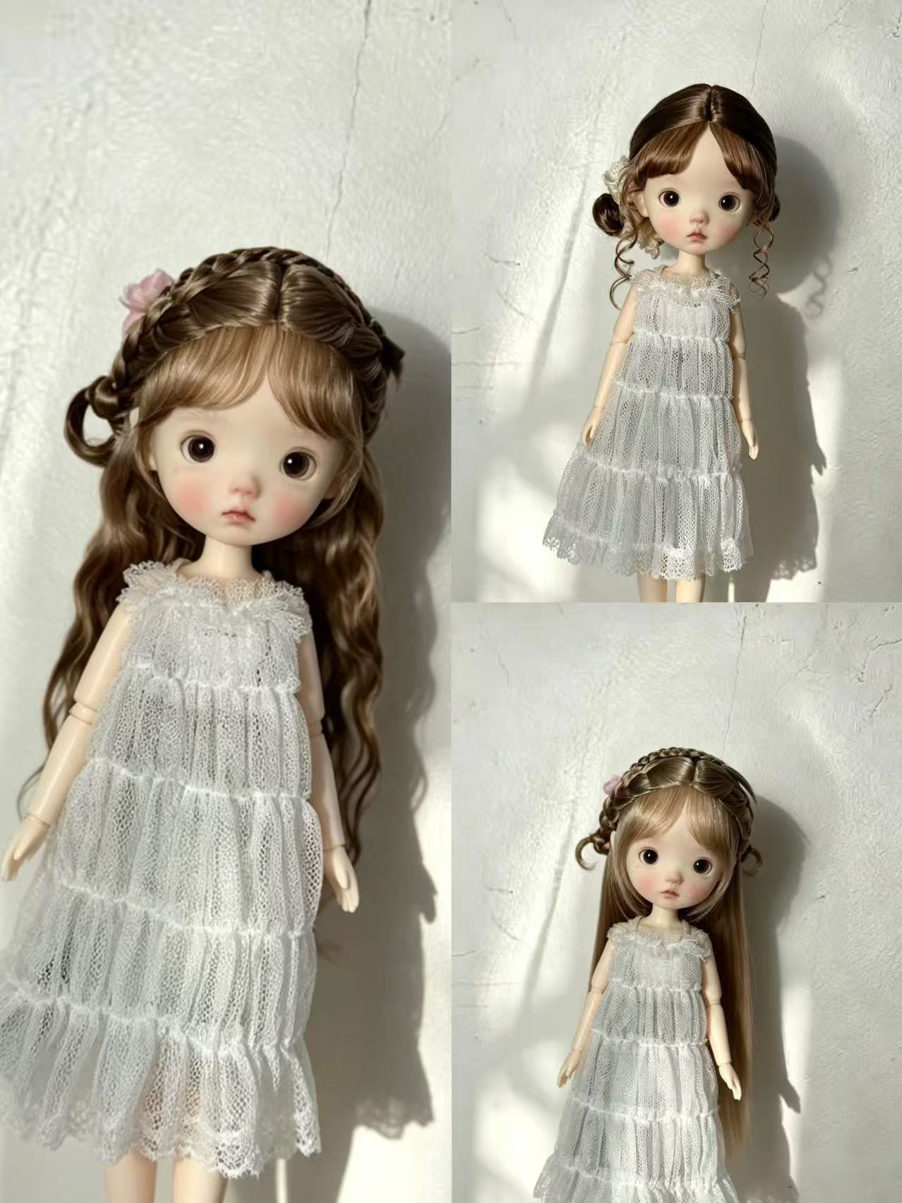 Traditional Chinese-Inspired 1/6 BJD Wig - Handmade Doll Hair - ToastDoll