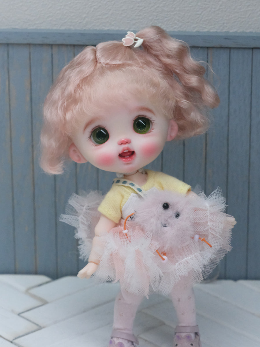 Handmade Ob11 Wig, Short Curly Hair with Bangs