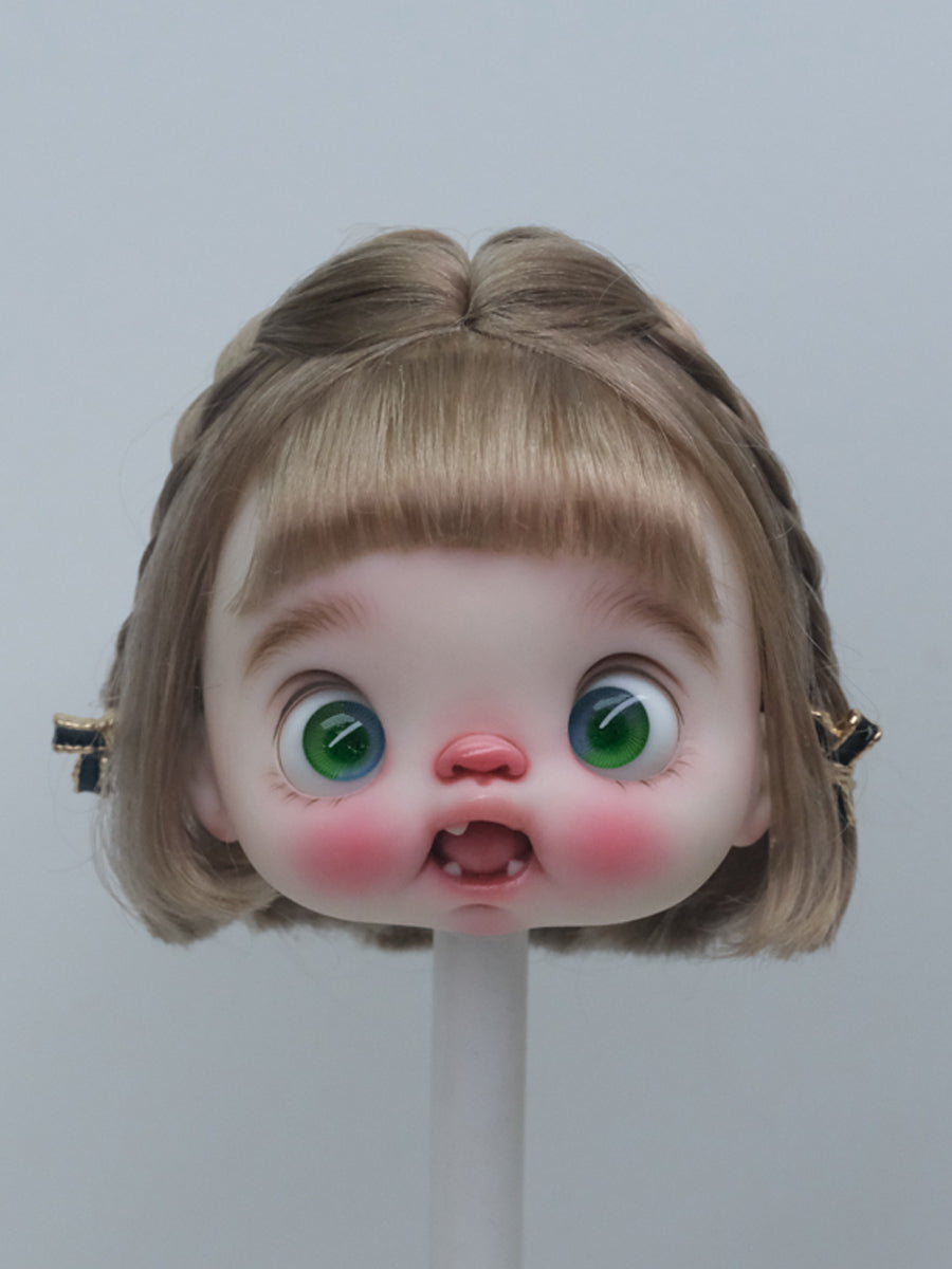 Handmade Ob11 Wig, Blunt Bob with Braids