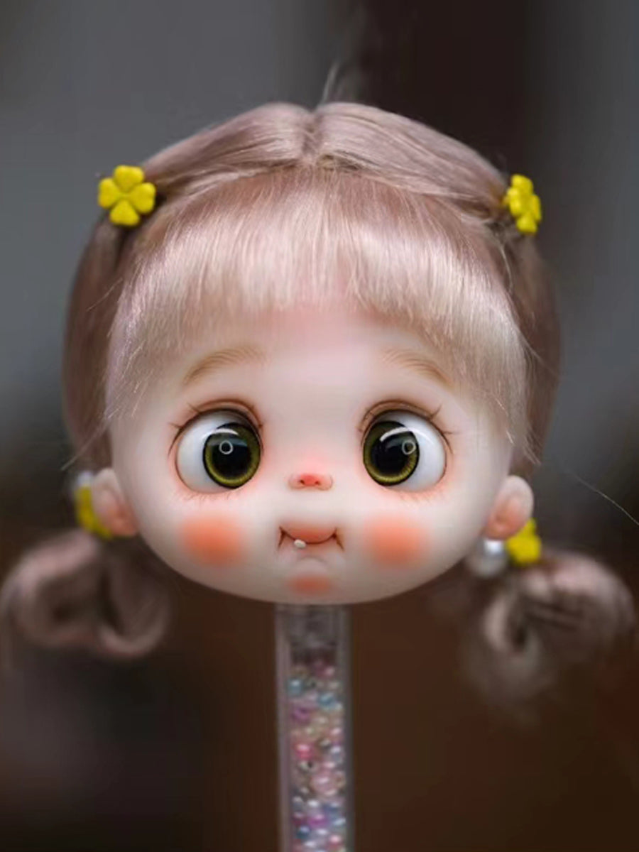 Handmade Ob11 Wig, Side  Buns with Bangs