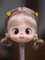 Handmade Ob11 Wig, Side  Buns with Bangs