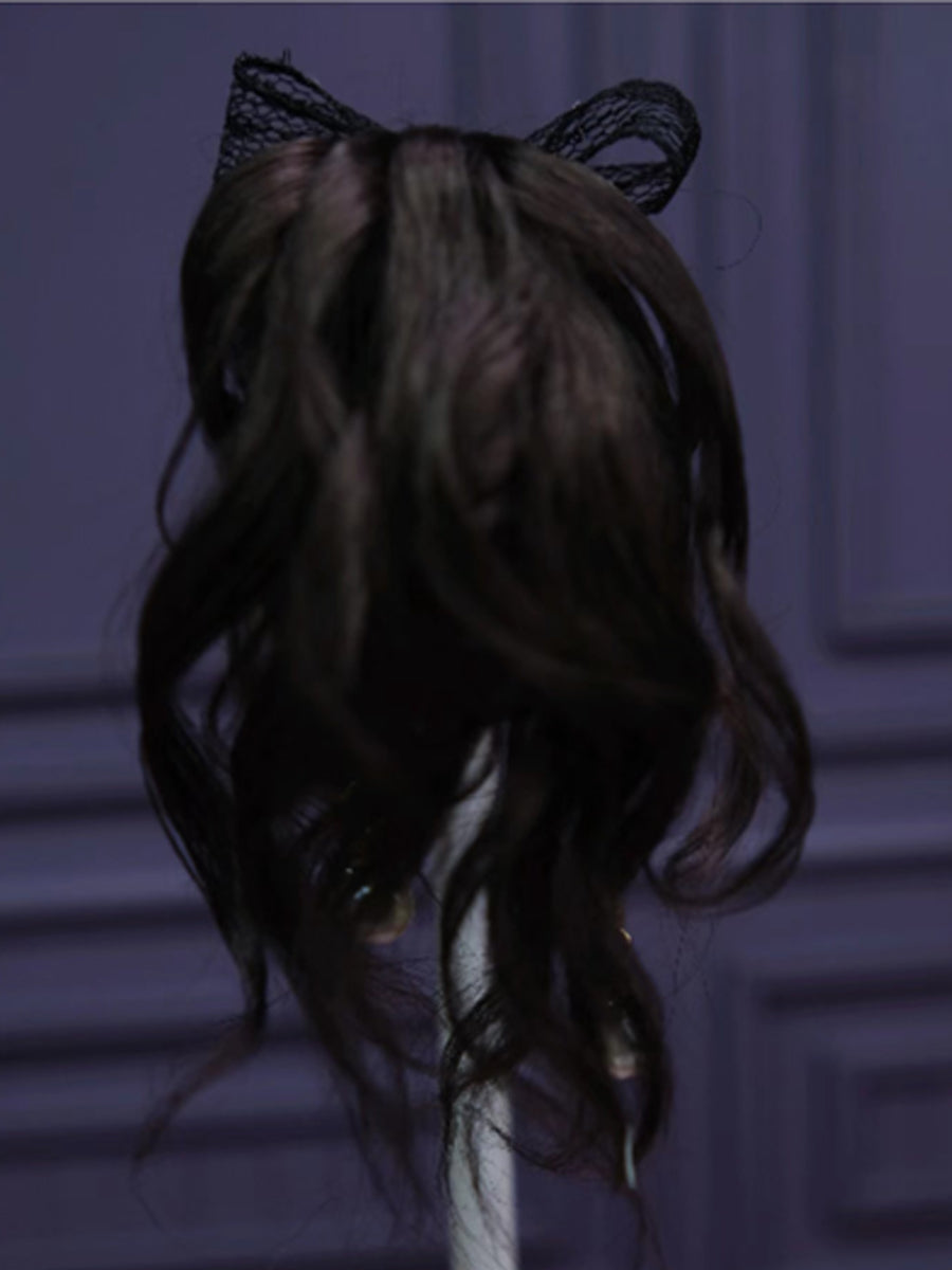 Handmade Ob11  Wig, Styled Hair with Curls and Bangs