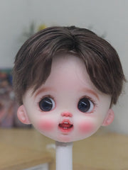 Handmade Ob11  Wig, Short Hair with Center Part Bangs