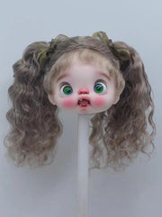 Handmade Ob11 Wig, Beach Waves with Bangs