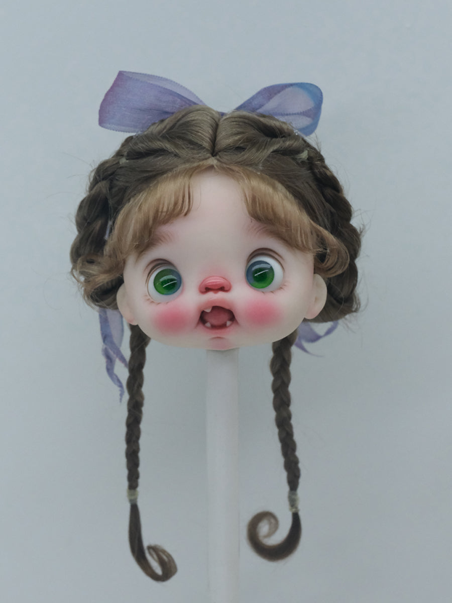 Handmade Ob11 Wig,Styled Hair with Braids and Bangs