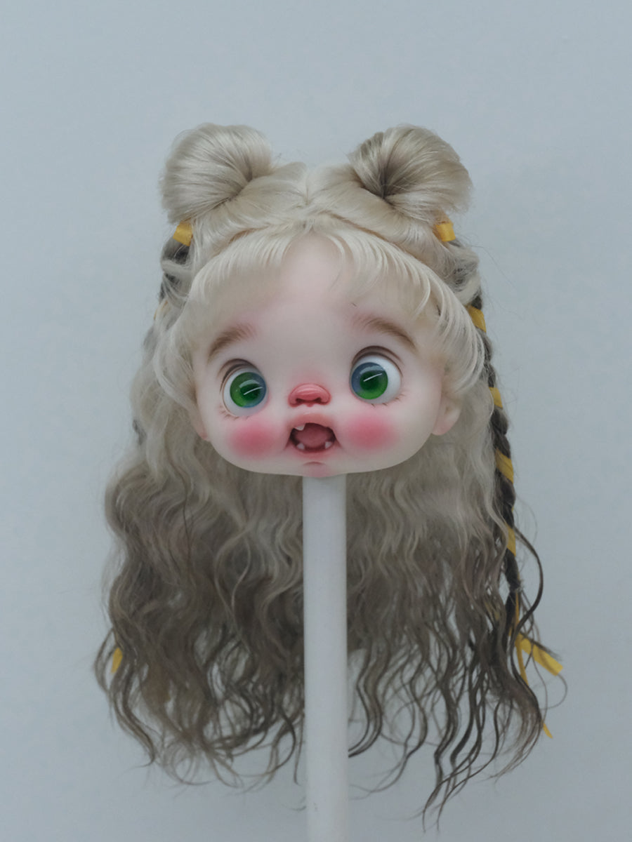 Handmade Ob11 Wig,Beach Waves with Buns and Braids