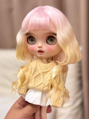 Handmade Blythe Wig, Jellyfish Haircut