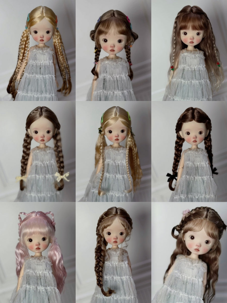 Mohair Twin Tails Braids 1/6 BJD Wig | ToastDoll