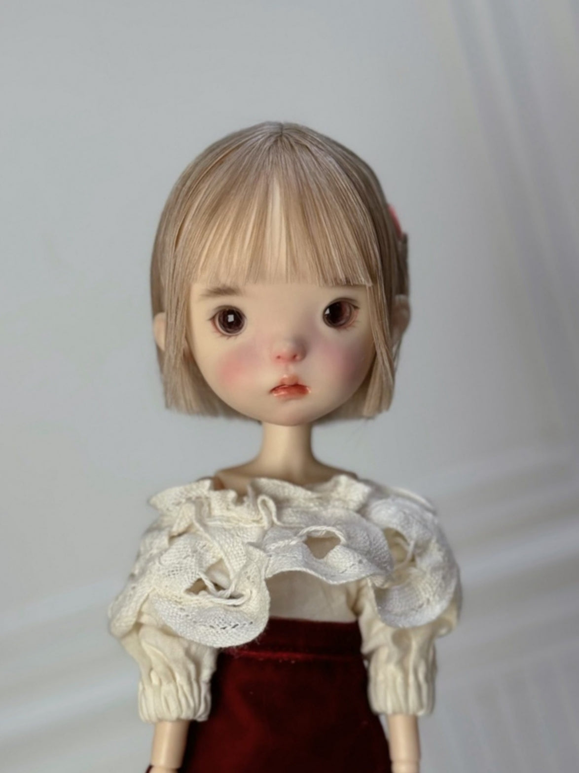 Straight Bob Curly 1/6 BJD Wig - Handmade Doll Hair - ToastDoll