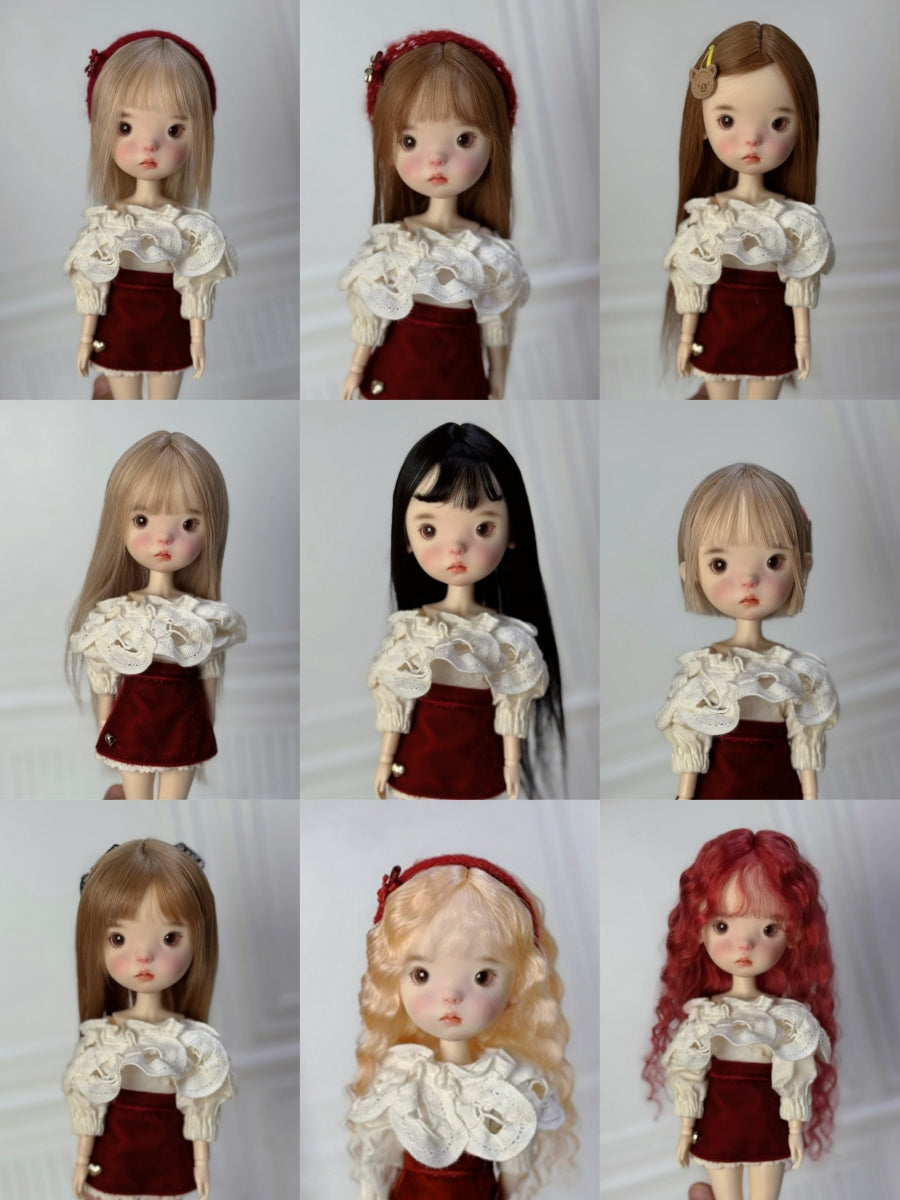 Straight Bob Curly 1/6 BJD Wig | ToastDoll