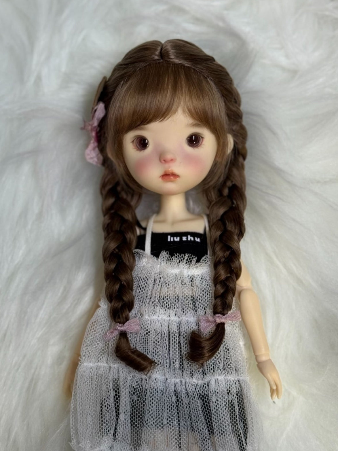Mohair Braids Curls Ponytail 1/6 BJD Wig - Handmade Doll Hair - ToastDoll