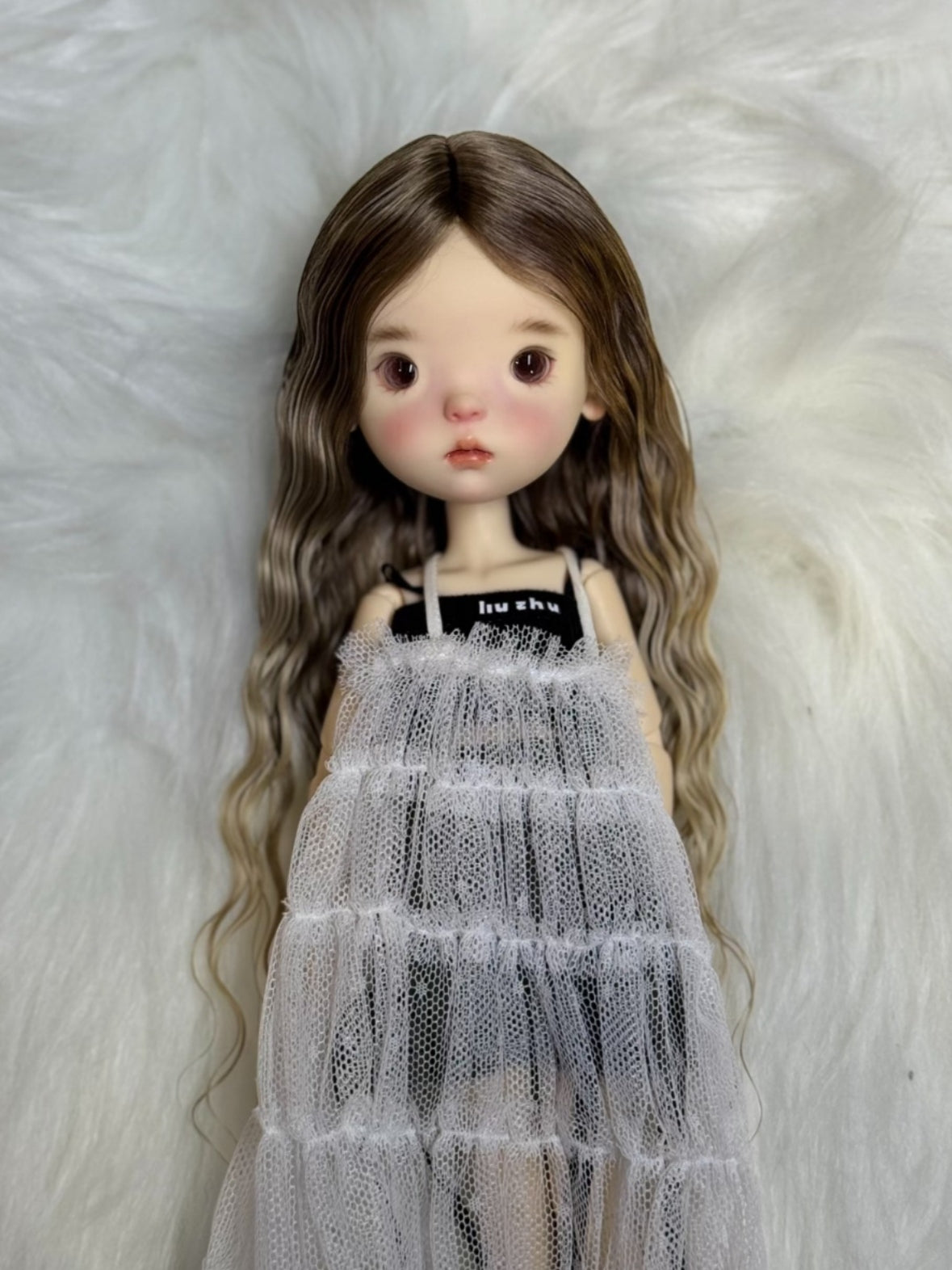 Mohair Braids Curls Ponytail 1/6 BJD Wig - Handmade Doll Hair - ToastDoll