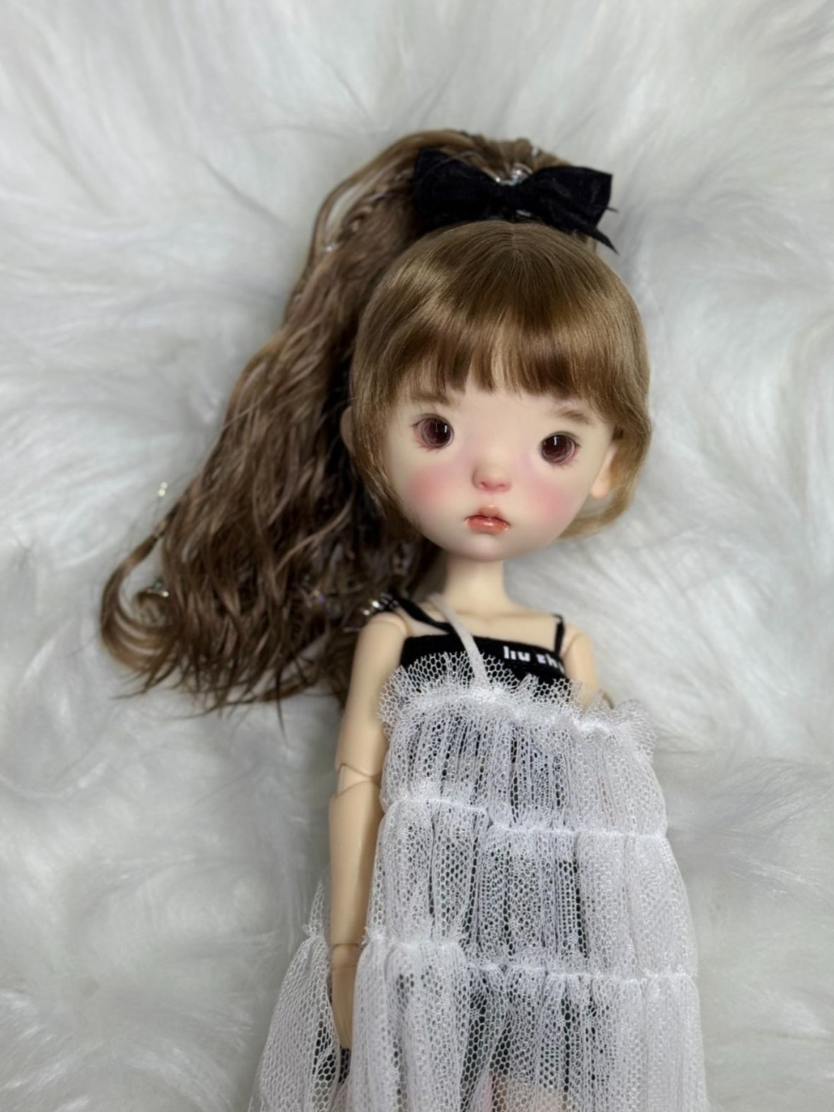 Mohair Braids Curls Ponytail 1/6 BJD Wig - Handmade Doll Hair - ToastDoll