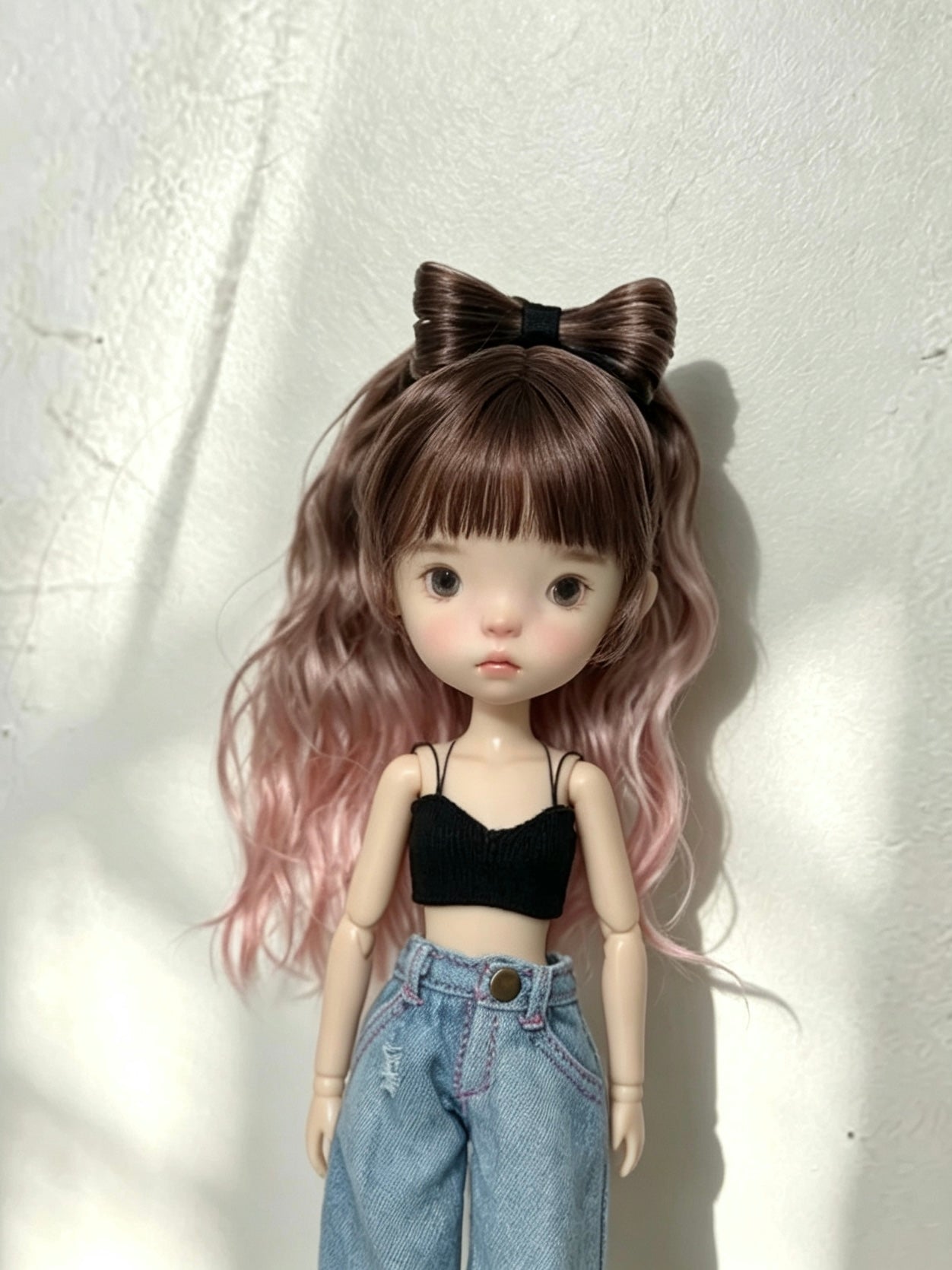 Mohair Sweet Bow Wig BJD Wig - Handmade Doll Hair - ToastDoll