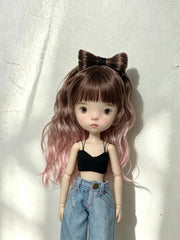 Mohair Sweet Bow Wig BJD Wig - Handmade Doll Hair - ToastDoll
