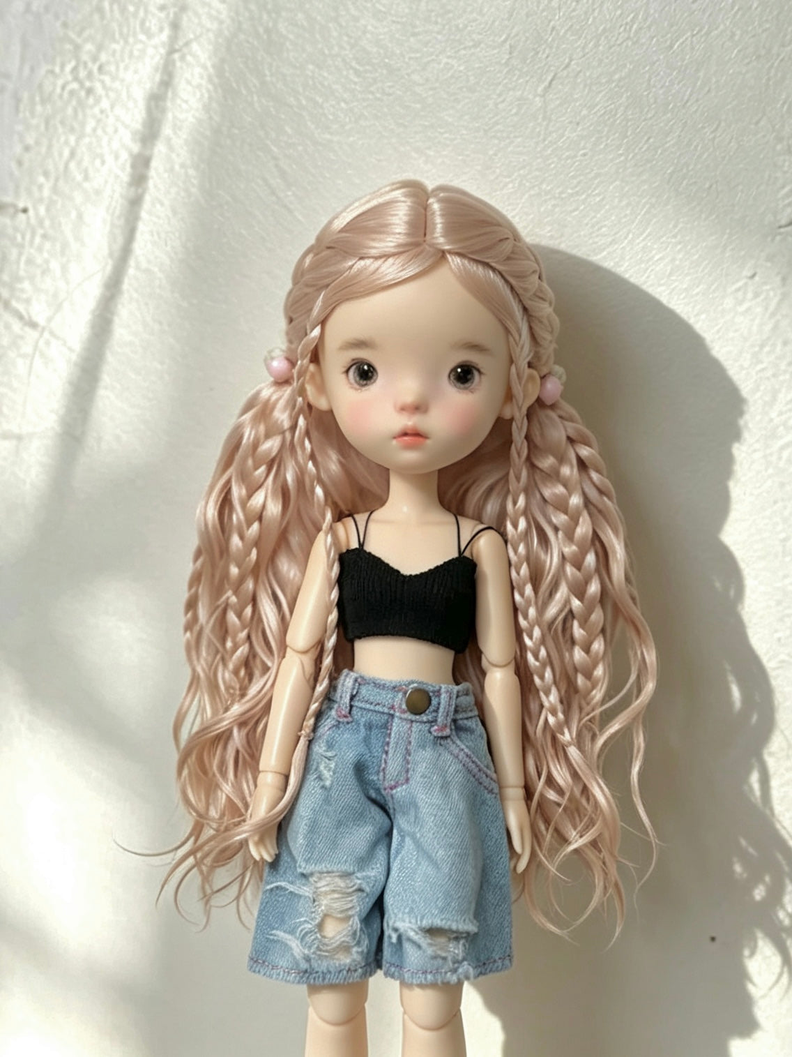 Mohair Romantic Waves BJD Wig - Handmade Doll Hair - ToastDoll
