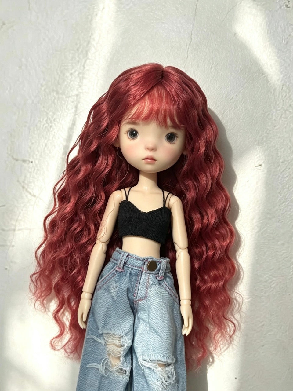 Mohair Romantic Waves BJD Wig - Handmade Doll Hair - ToastDoll