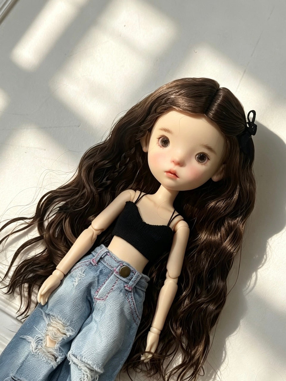 Mohair Romantic Waves BJD Wig - Handmade Doll Hair - ToastDoll