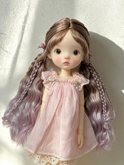 Braided Twin Tails Wave BJD Wig - Handmade Doll Hair - ToastDoll