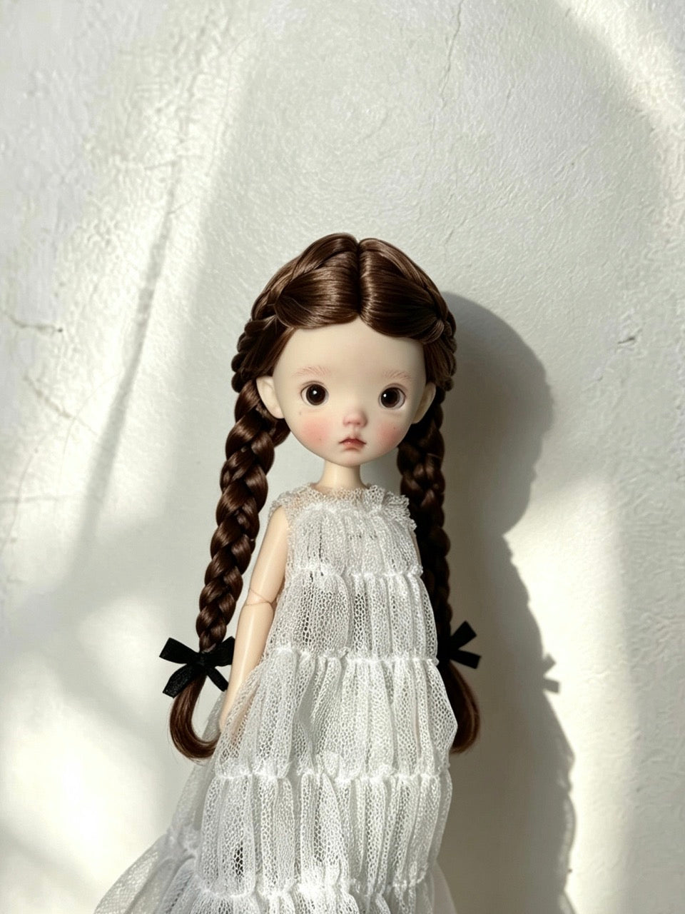 Braided Twin Tails BJD Wig - Handmade Doll Hair - ToastDoll
