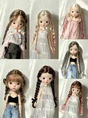 Braided Twin Tails BJD Wig - Handmade Doll Hair - ToastDoll