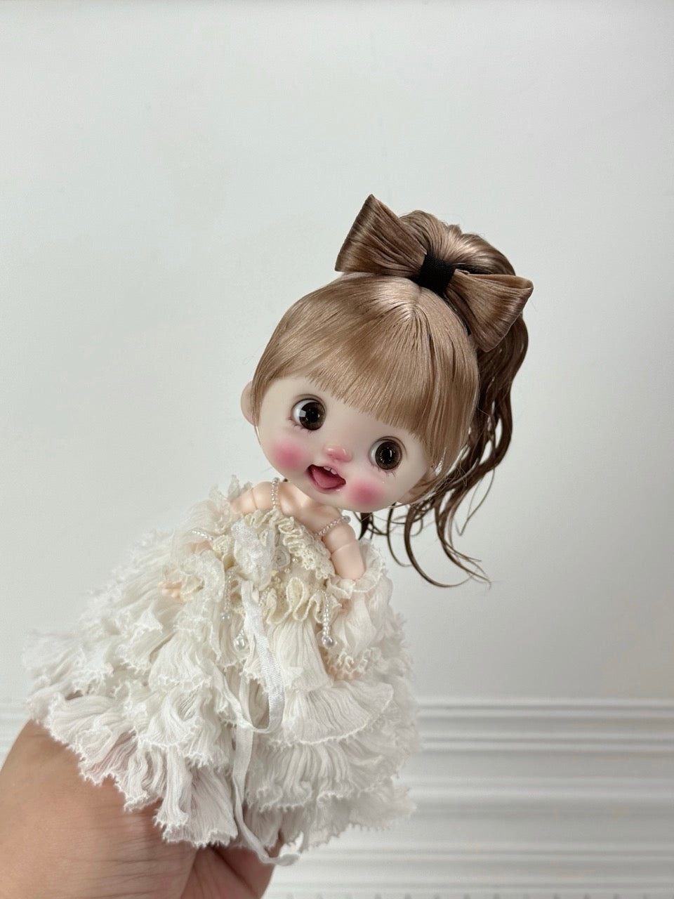 Ponytail Bun OB11 Wig - Handmade Doll Hair - ToastDoll