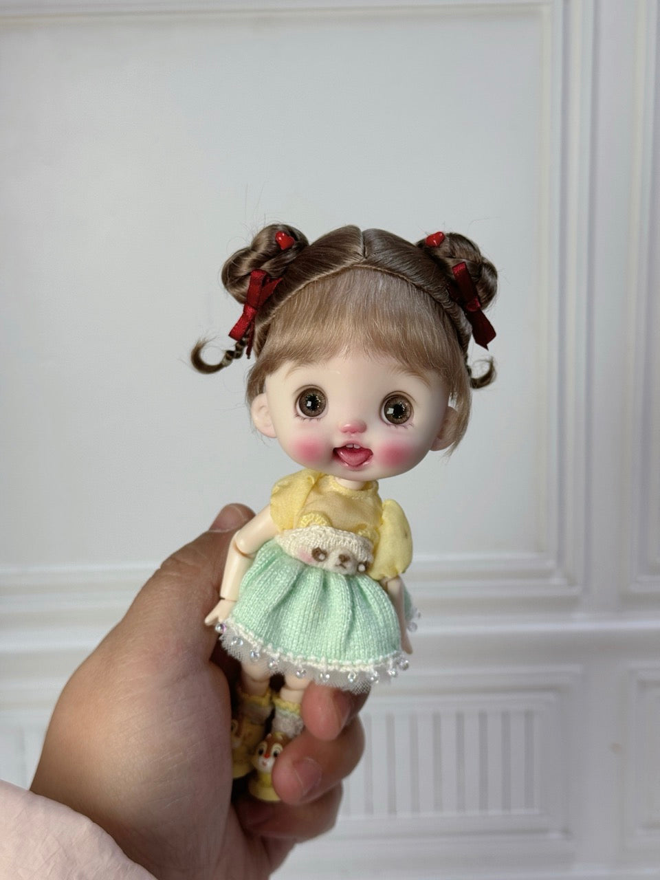 Ponytail Bun OB11 Wig - Handmade Doll Hair - ToastDoll