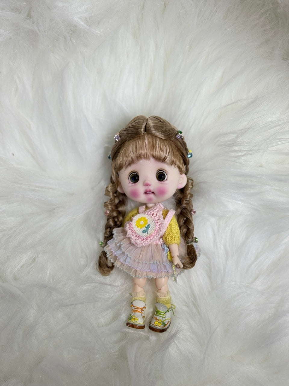 Softly Styled Braided OB11 Wig - Handmade Doll Hair - ToastDoll
