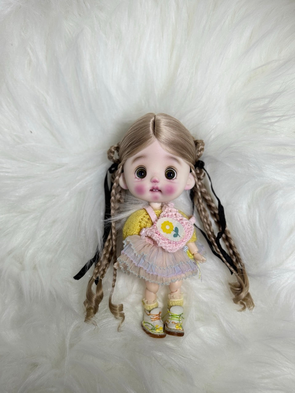 Softly Styled Braided OB11 Wig - Handmade Doll Hair - ToastDoll