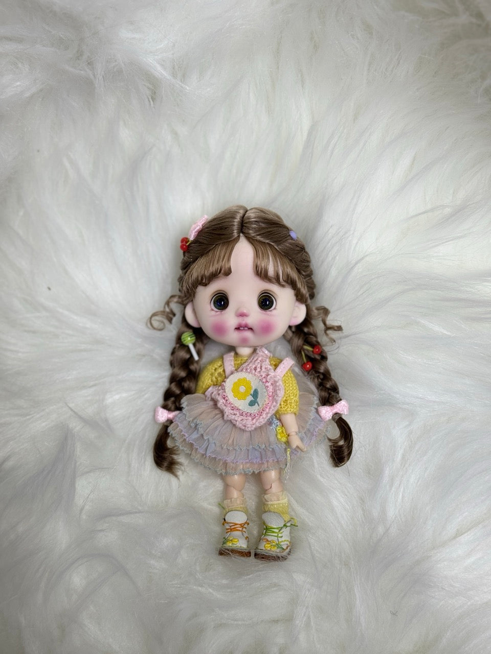 Softly Styled Braided OB11 Wig - Handmade Doll Hair - ToastDoll