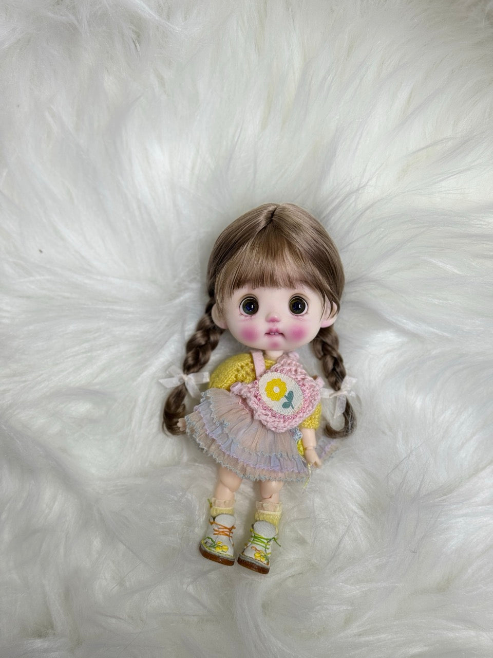 Softly Styled Braided OB11 Wig - Handmade Doll Hair - ToastDoll