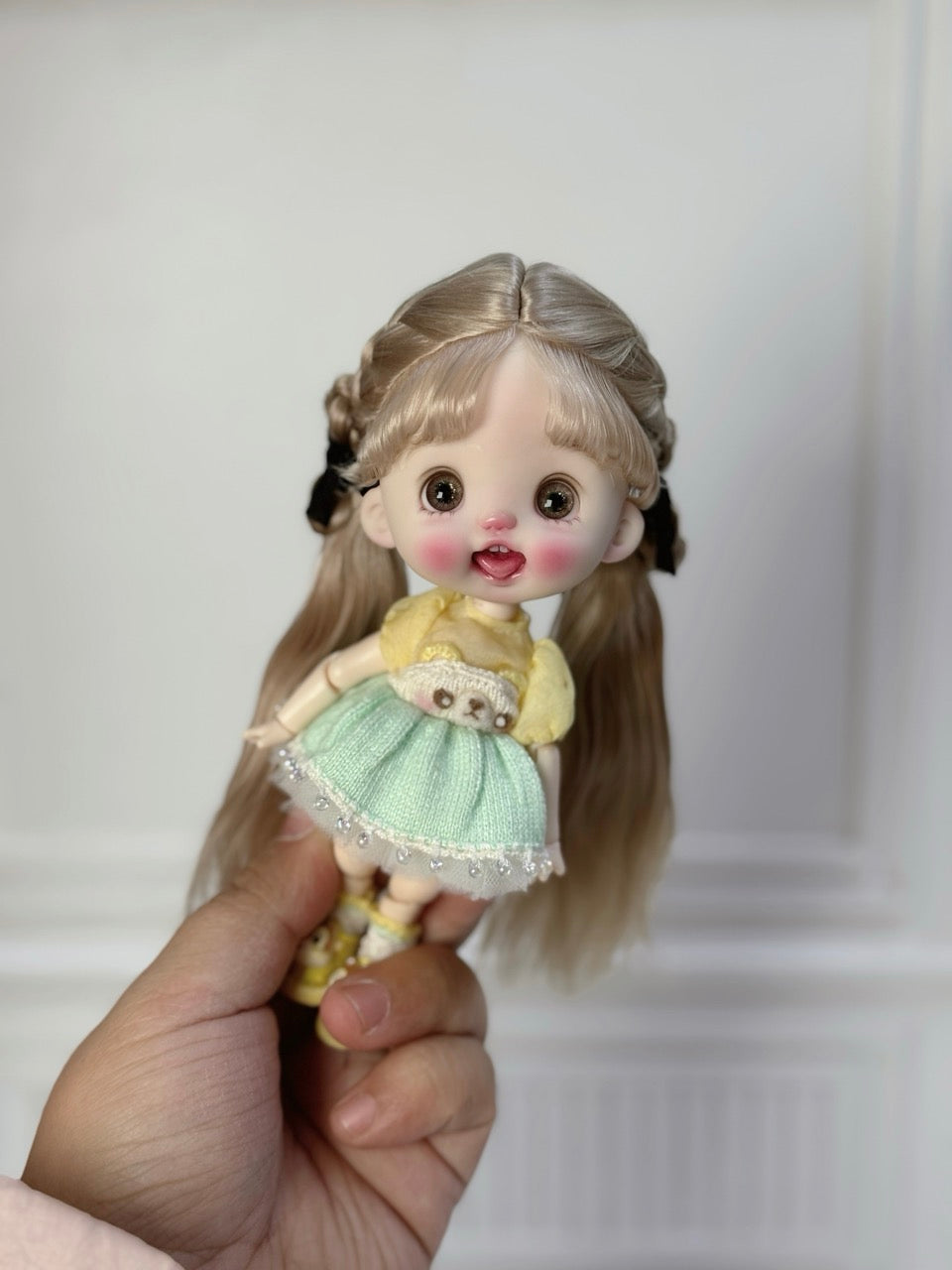 Twin Ponytail OB11 Wig - Handmade Doll Hair - ToastDoll