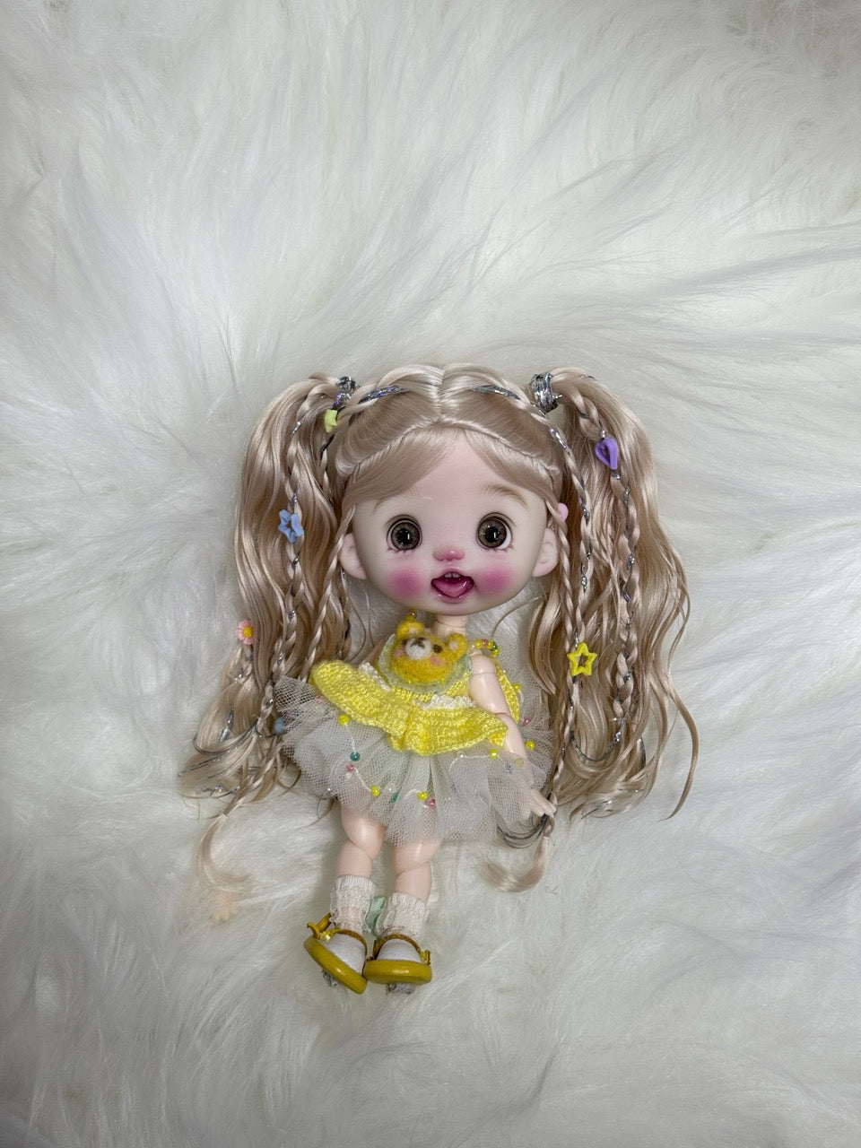 Twin Ponytail OB11 Wig - Handmade Doll Hair - ToastDoll