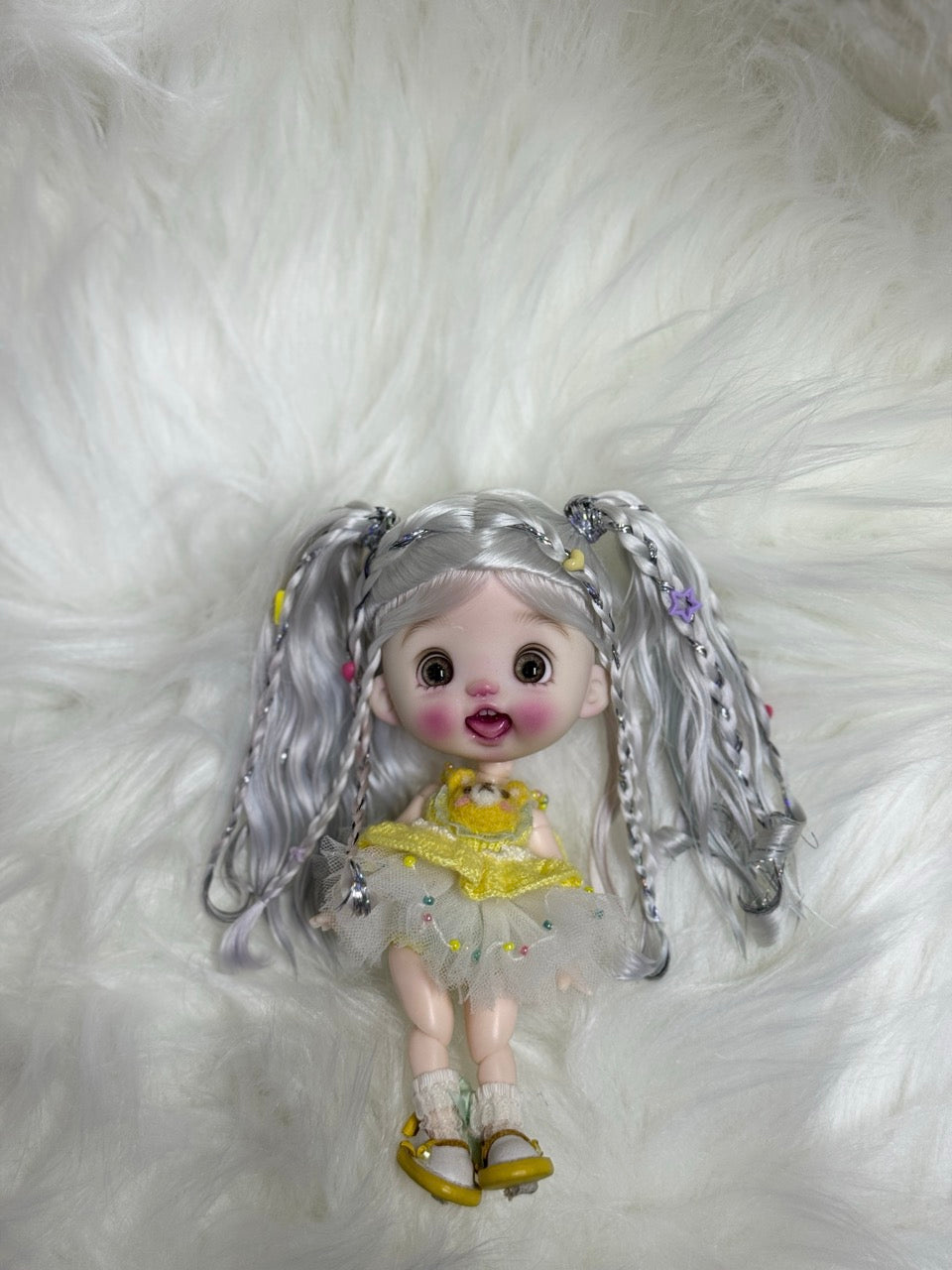 Twin Ponytail OB11 Wig - Handmade Doll Hair - ToastDoll