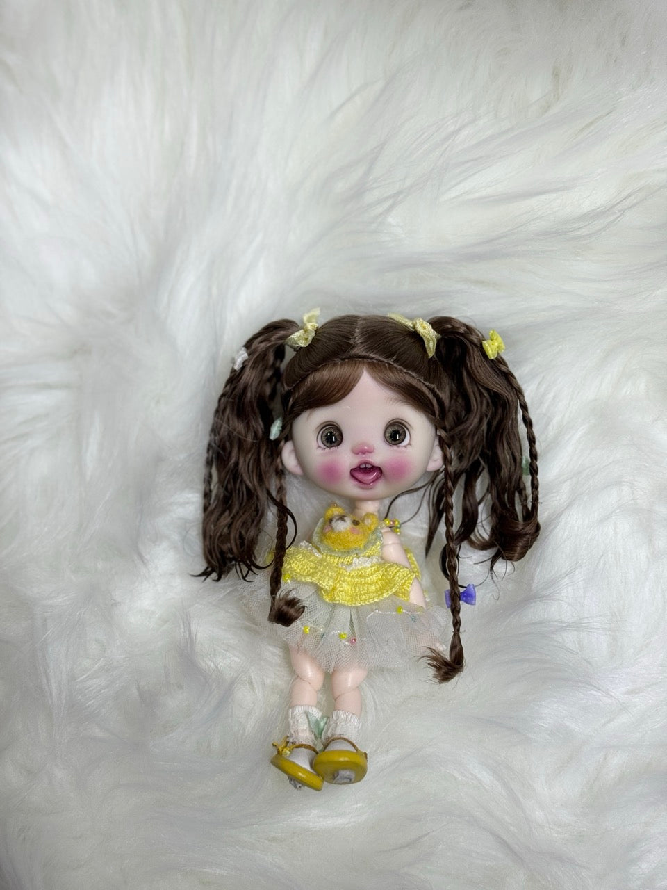 Twin Ponytail OB11 Wig - Handmade Doll Hair - ToastDoll
