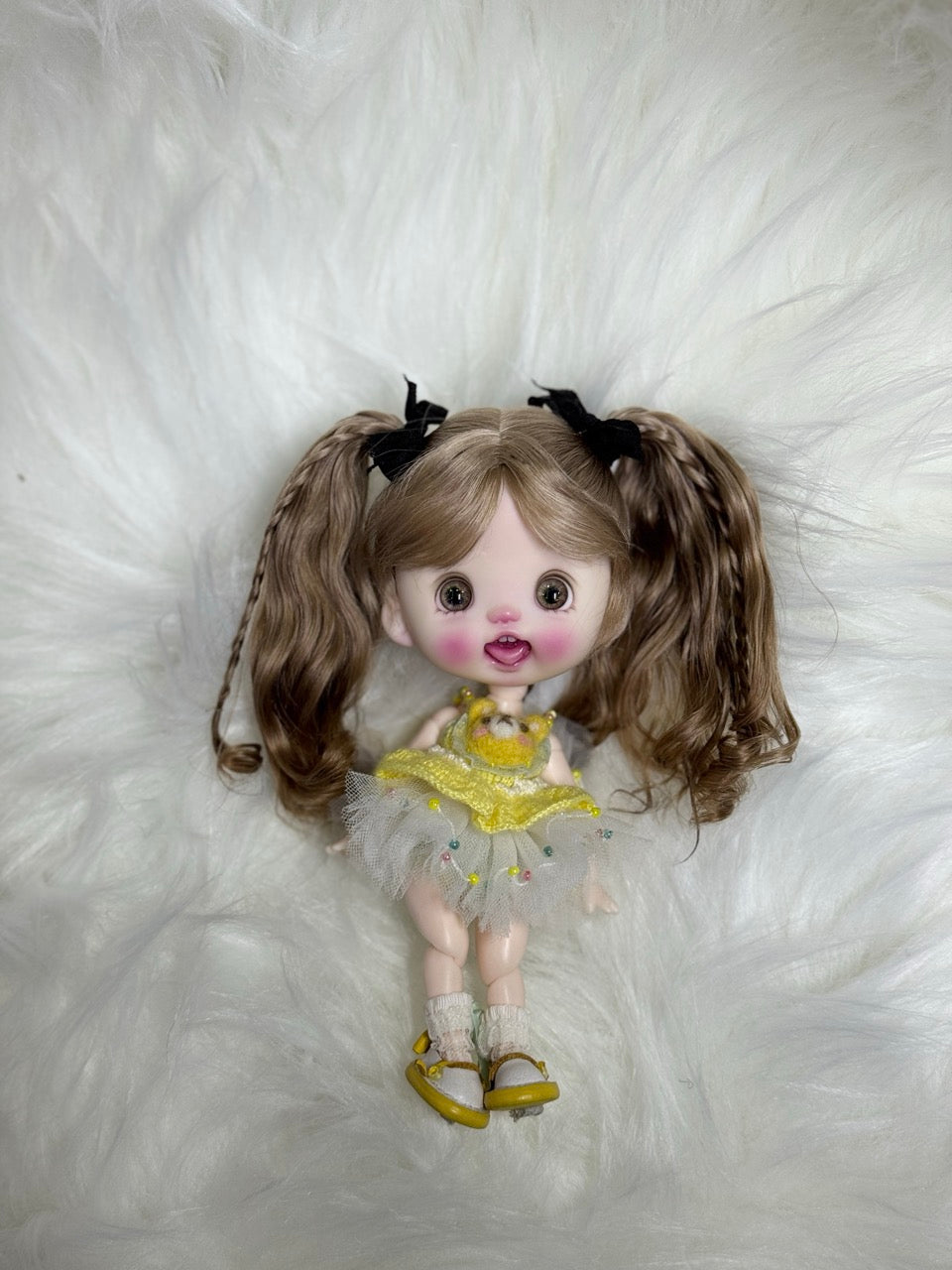 Twin Ponytail OB11 Wig - Handmade Doll Hair - ToastDoll