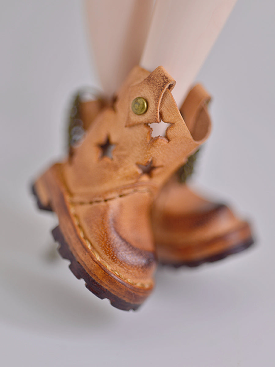 Handmade Shoes for Blythe/BJD, Punk Star Cutout Chain Boots