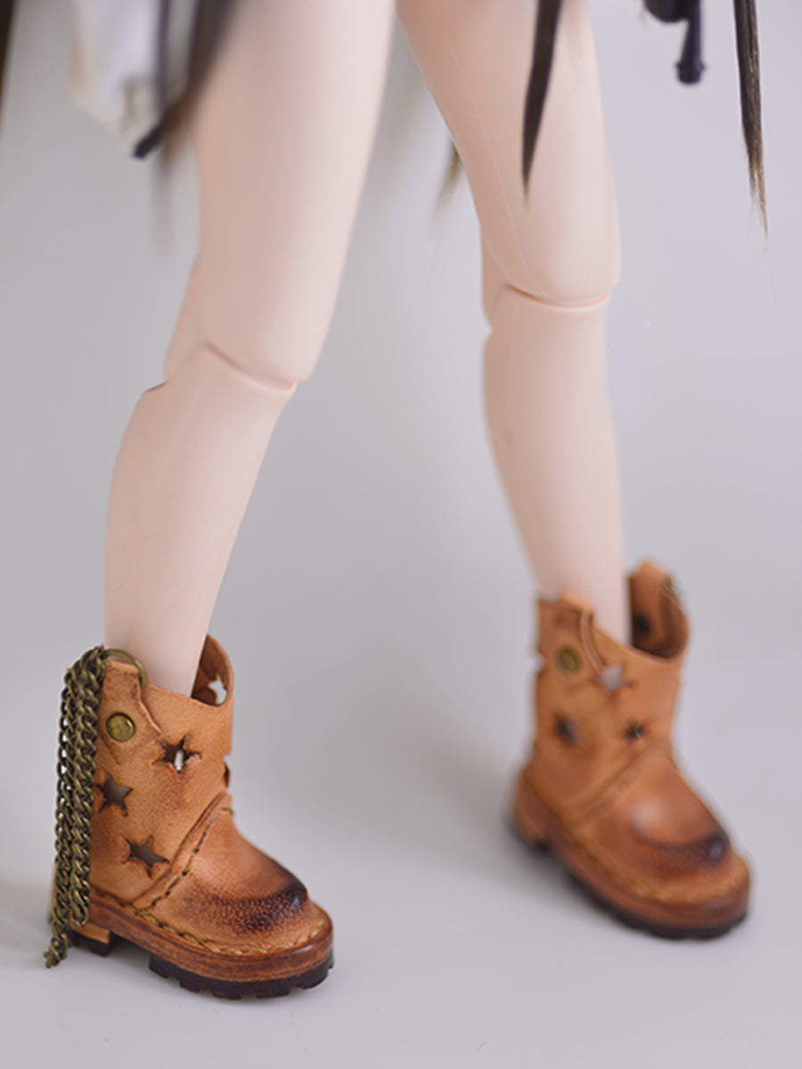 Handmade Shoes for Blythe/BJD, Punk Star Cutout Chain Boots