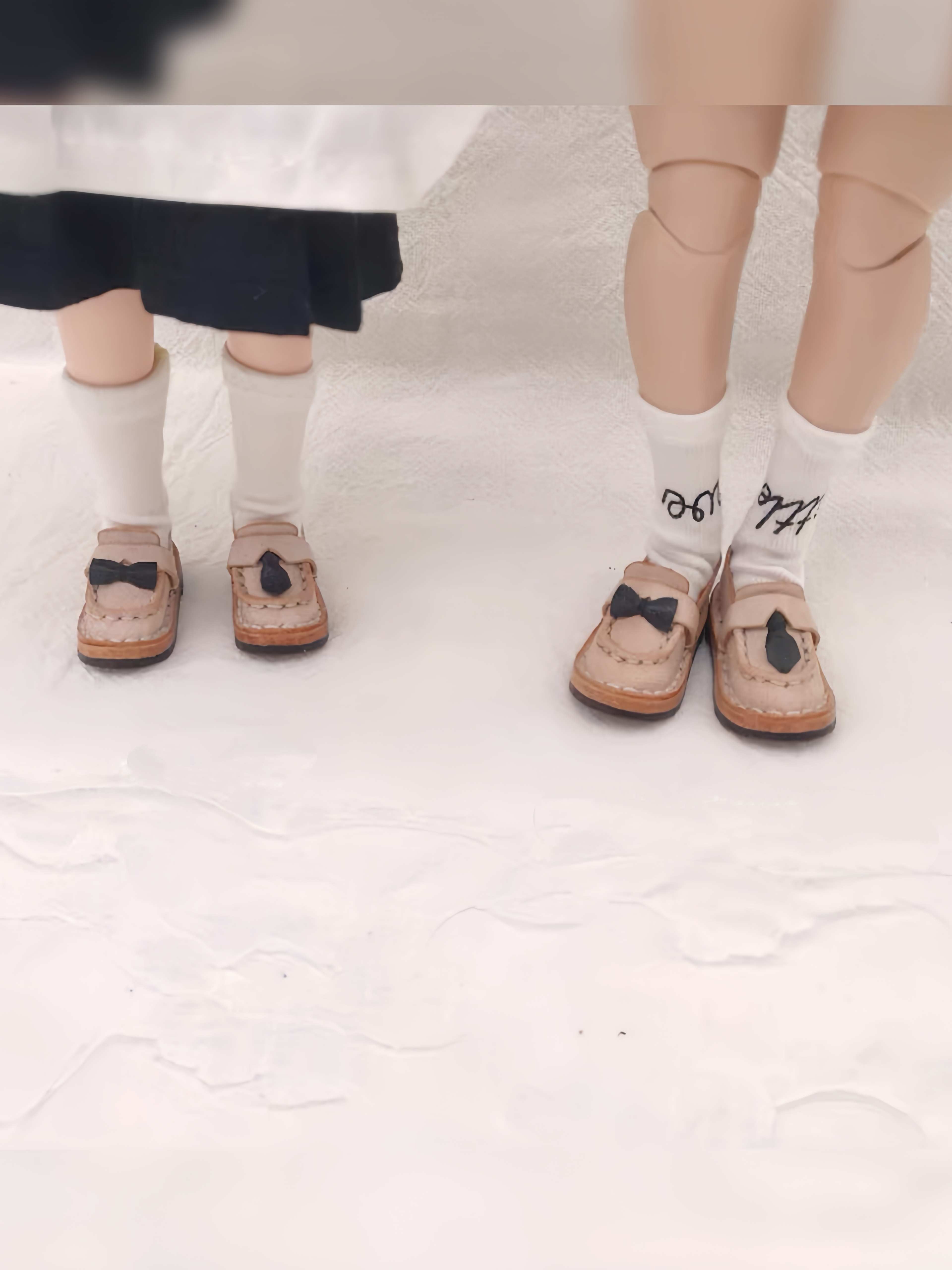Leather Bow Casual Blythe BJD Flats - Handmade Doll Shoes - ToastDoll