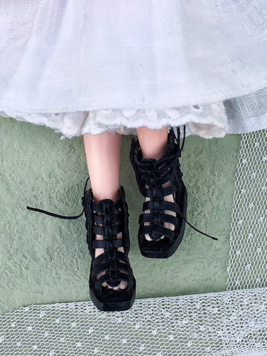 Handmade Shoes for Blythe/BJD, Roman Gladiator Leather Sandals