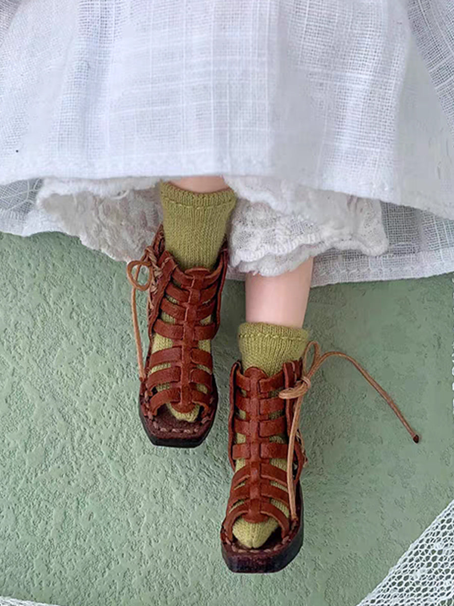 Handmade Shoes for Blythe/BJD, Roman Gladiator Leather Sandals