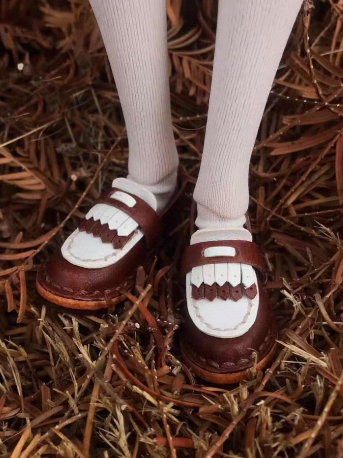 Handmade Shoes for Blythe/BJD, Two-Tone Fringe Loafers
