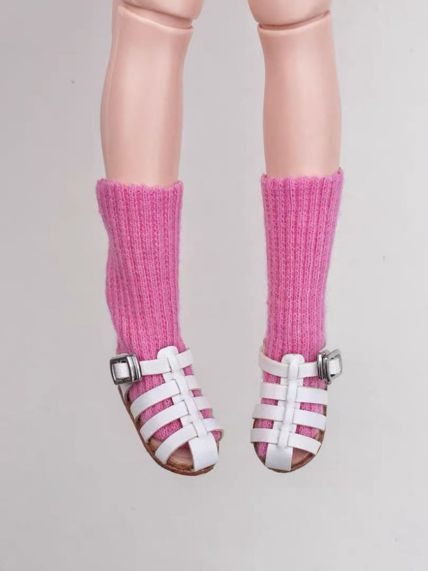 Leather Fisherman Blythe Sandals - Handmade Doll Shoes - ToastDoll