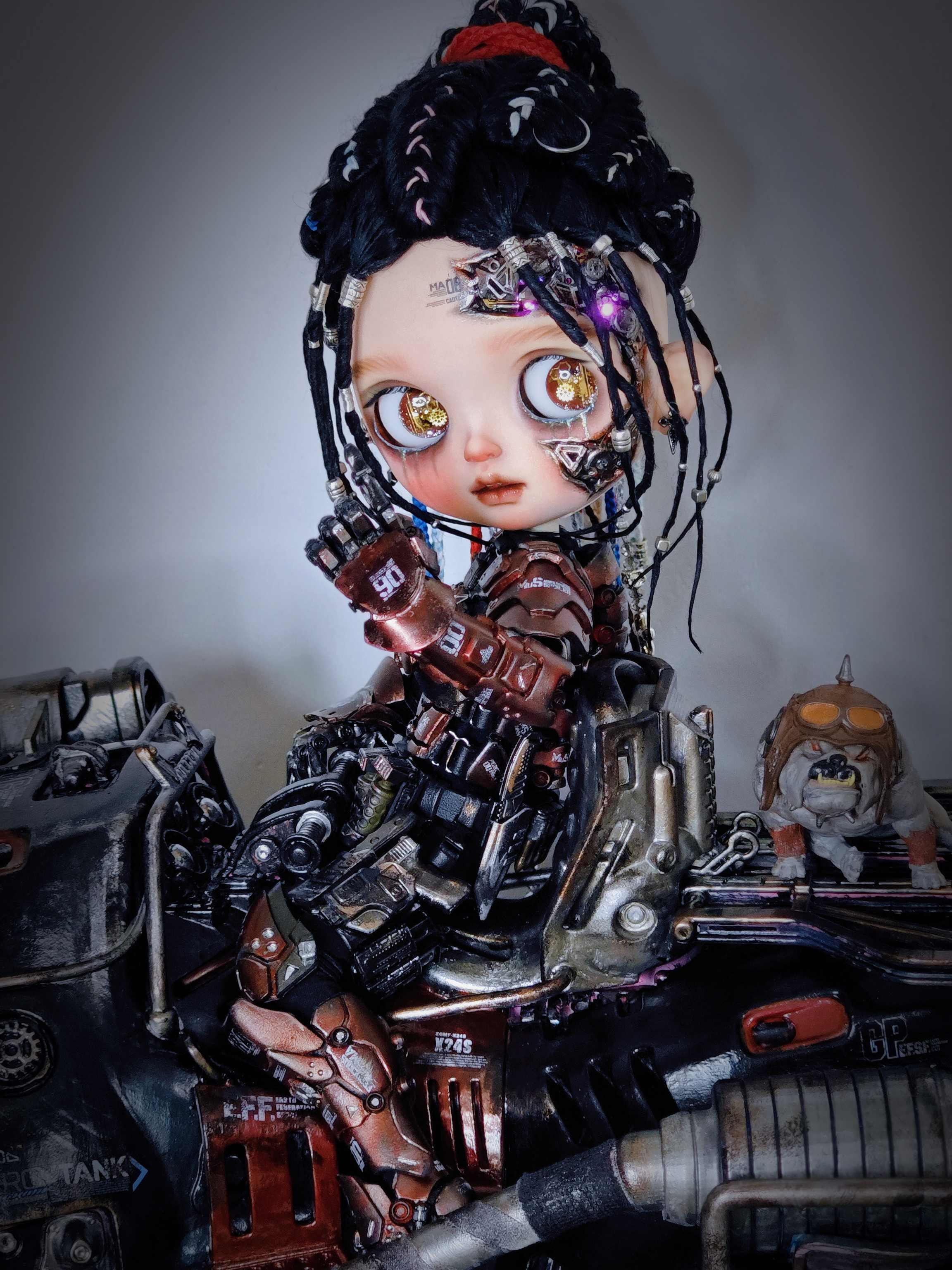 OOAK Custom Blythe Doll For Commission, Cyberpunk Mech Maiden