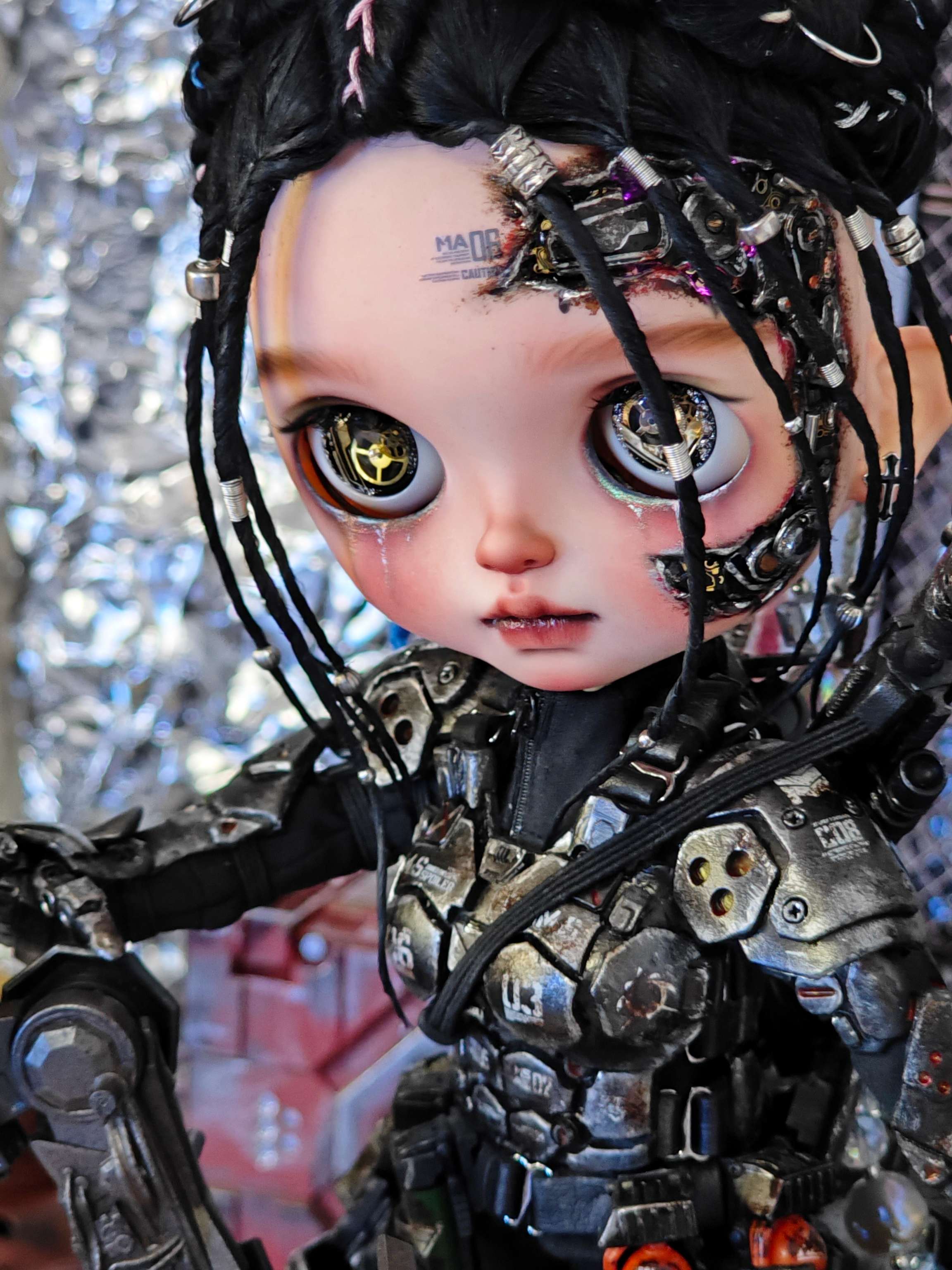 OOAK Custom Blythe Doll For Commission, Cyberpunk Mech Maiden