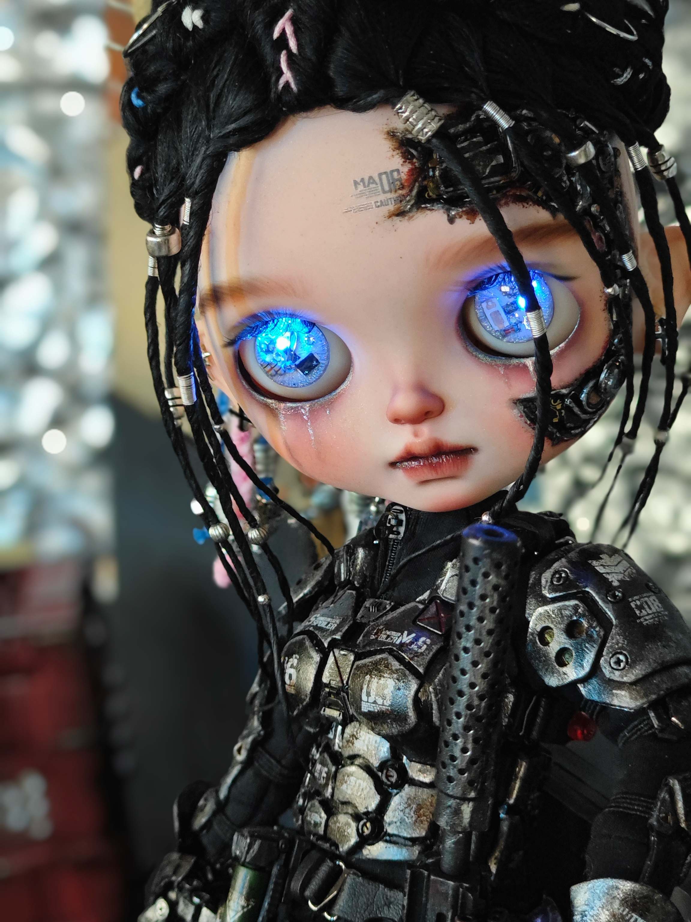 OOAK Custom Blythe Doll For Commission, Cyberpunk Mech Maiden
