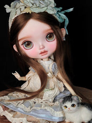 Vanille Custom Blythe OOAK Eyelids Front View | ToastDoll