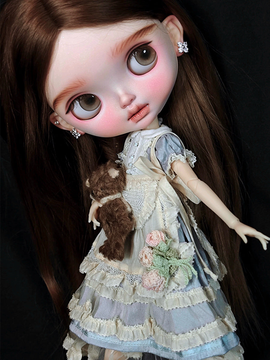 Vanille Custom Blythe OOAK Eyelids Close-up | ToastDoll